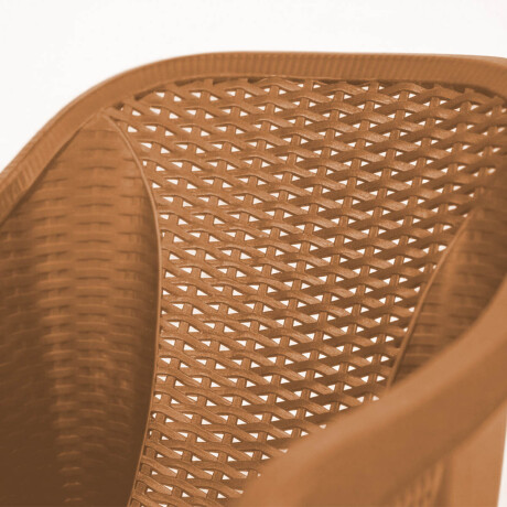 Silla Jardín Rambo Rattan Apoyabrazos Apilable Exterior Capuccino