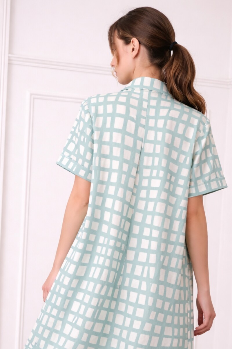 Camisa Maternal Pupa – Viscosa suave con bolsillos prácticos Estampa Verde
