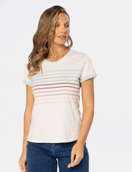 REMERA RAYADA Beige