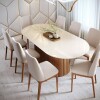 Mesa de Comedor Oval 1.6 - Liz Blanco/Marrón