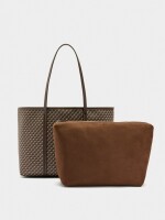 Bolso Shopper Estampado Con Bolsa Extraíble camel