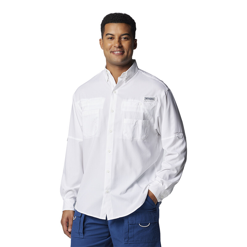 M Tamiami II LS Shirt-Collegiate Navy WHITE