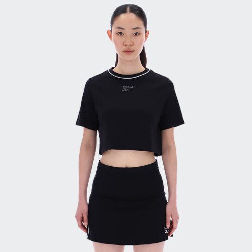 Remera Reebok Crew Neck Crop SS Negro