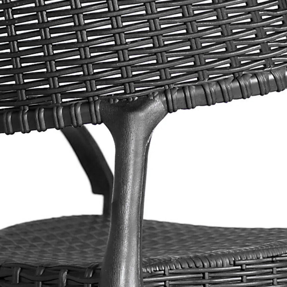 Mesa Comedor Plegable Exterior 1.20m + 4 Sillas Jardin Negro
