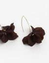 Aros Colgantes Largos Acrilico Aros Colgantes Flor Resina - Marron Carey