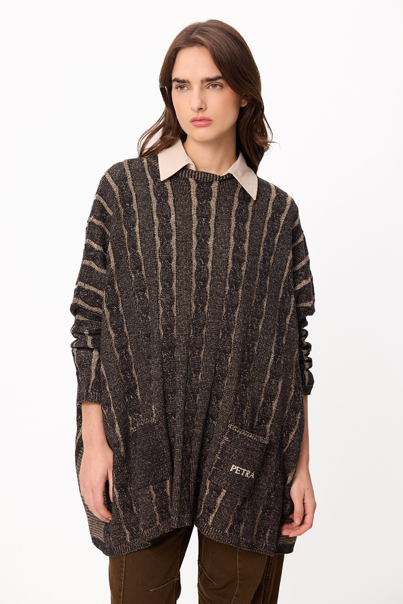 Sweater Oceano Negro/Vison