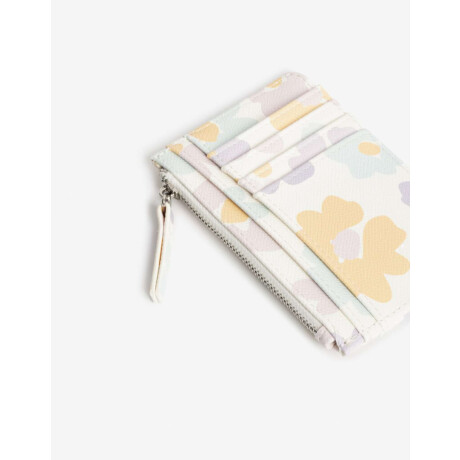 Tarjetero Con Cierre Estampado Flores