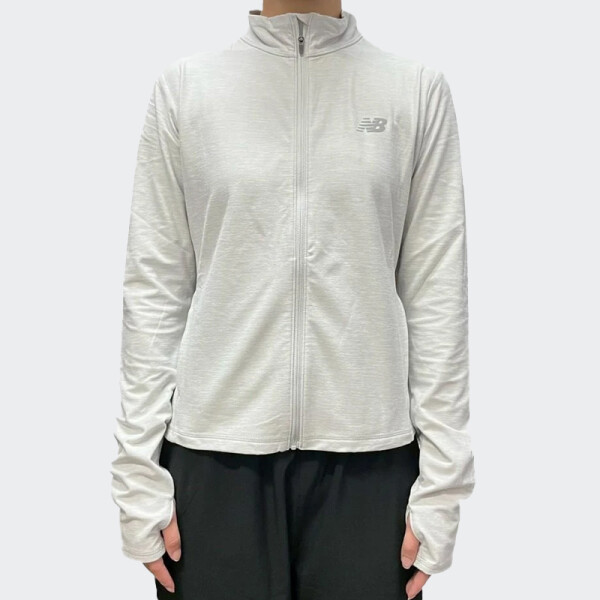 Campera New Balance Space Dye Full Zip Gris