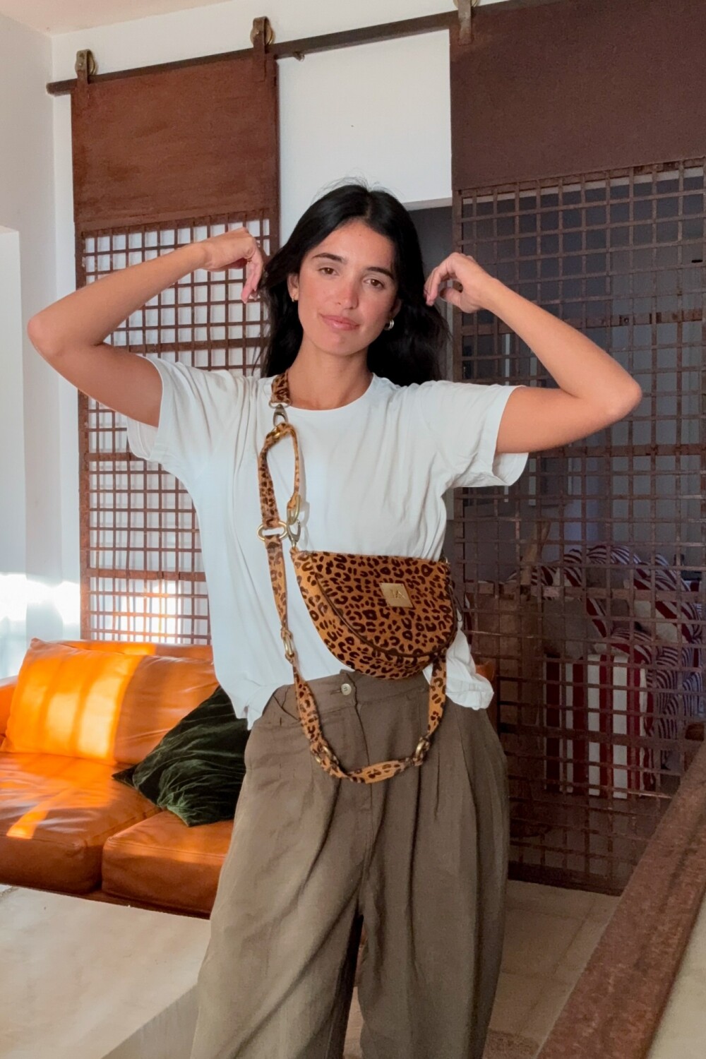 Brassy Bag Print Camel