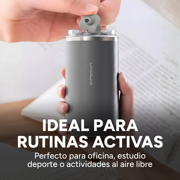Vaso Termico Acero Inoxidable Hermetico Tapa Aislante 350ml Color Gris