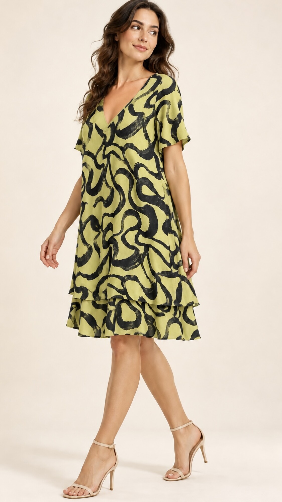 VESTIDO LUAN ESTAMPADO AMARILLO-AZUL