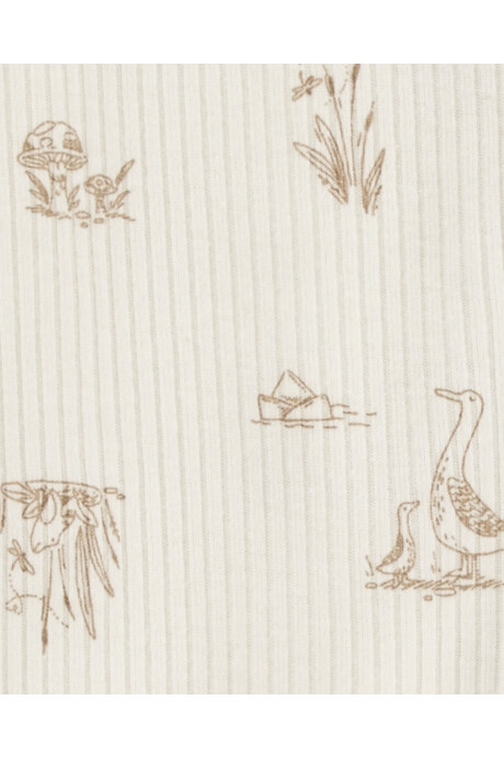 Pijama una pieza de algodón térmico, con pie, diseño ganso Sin color