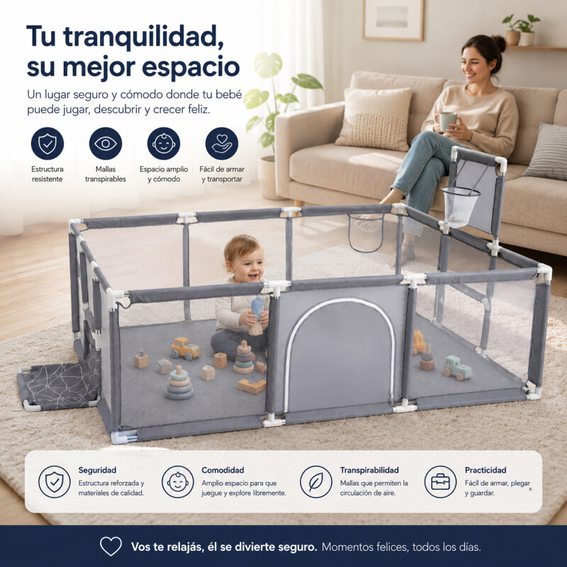 Corralito Seguridad Bebé Infantil Rectangular Corral Corralito Seguridad Bebé Infantil Rectangular Corral