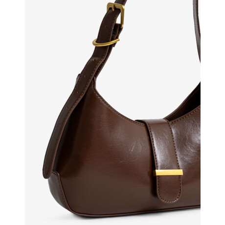 Cartera Bandolera Con Broche Marron Suela