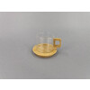 Mug de Vidrio con Base y Asa de Bambu Mug de Vidrio con Base y Asa de Bambu