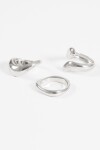 Set de anillos wavy plateado