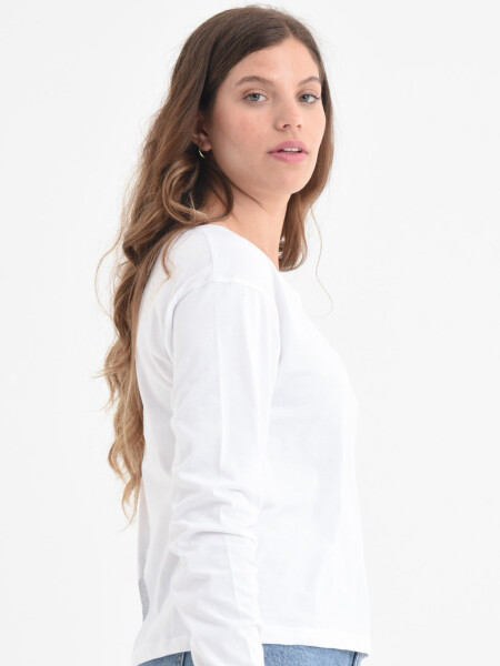 Camiseta manga larga basica algodón orgánico Blanco