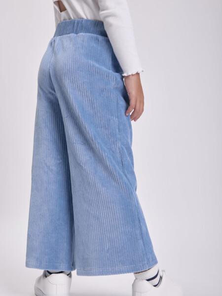 Pantalón pana ancho Celeste