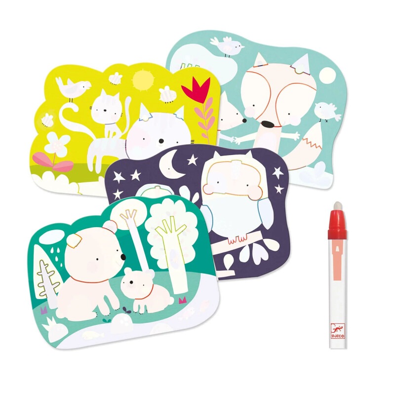 Laminas mágicas para pintar Djeco El Bosque Laminas mágicas para pintar Djeco El Bosque