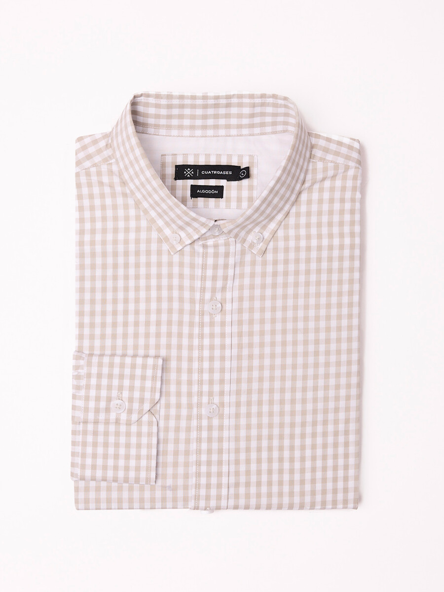 Camisa m/l Hudson - beige/D2 