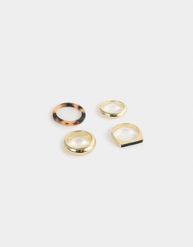 Sets Anillos De resina Set De Anillos Con Resina - Dorado