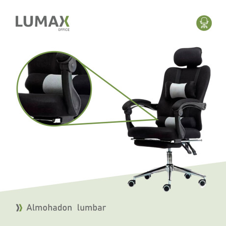 Silla Ejecutiva Ergonómica Lumax Modelo Wynn con Apoyapies Negro