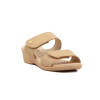 Sandalias Mujer Comfortflex Tira Anchas Con Velcro Almendra