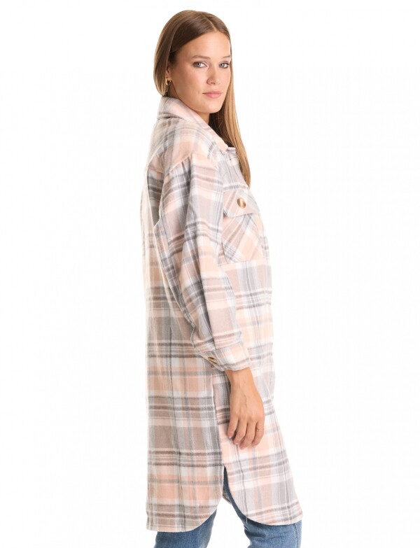 Sobrecamisa Larga Cuadros MULTI/GRIS