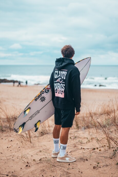 Hoodie Ocean Black Over Fit / Negro U