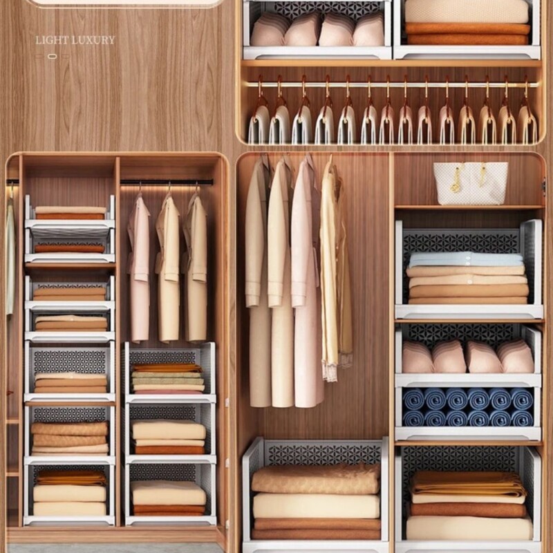 Estante Organizador Plástico Para Ropa Almacenamiento 18L Estante Organizador Plástico Para Ropa Almacenamiento 18L