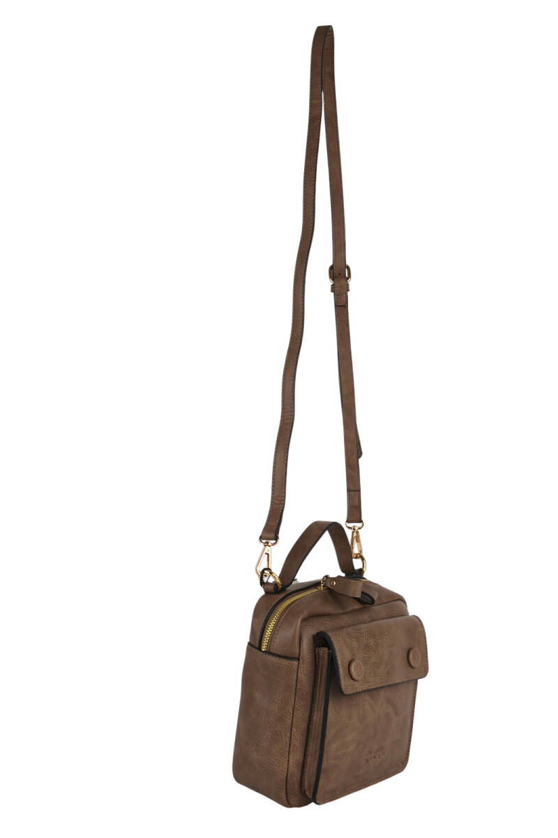 Morral con bolsillo Beige