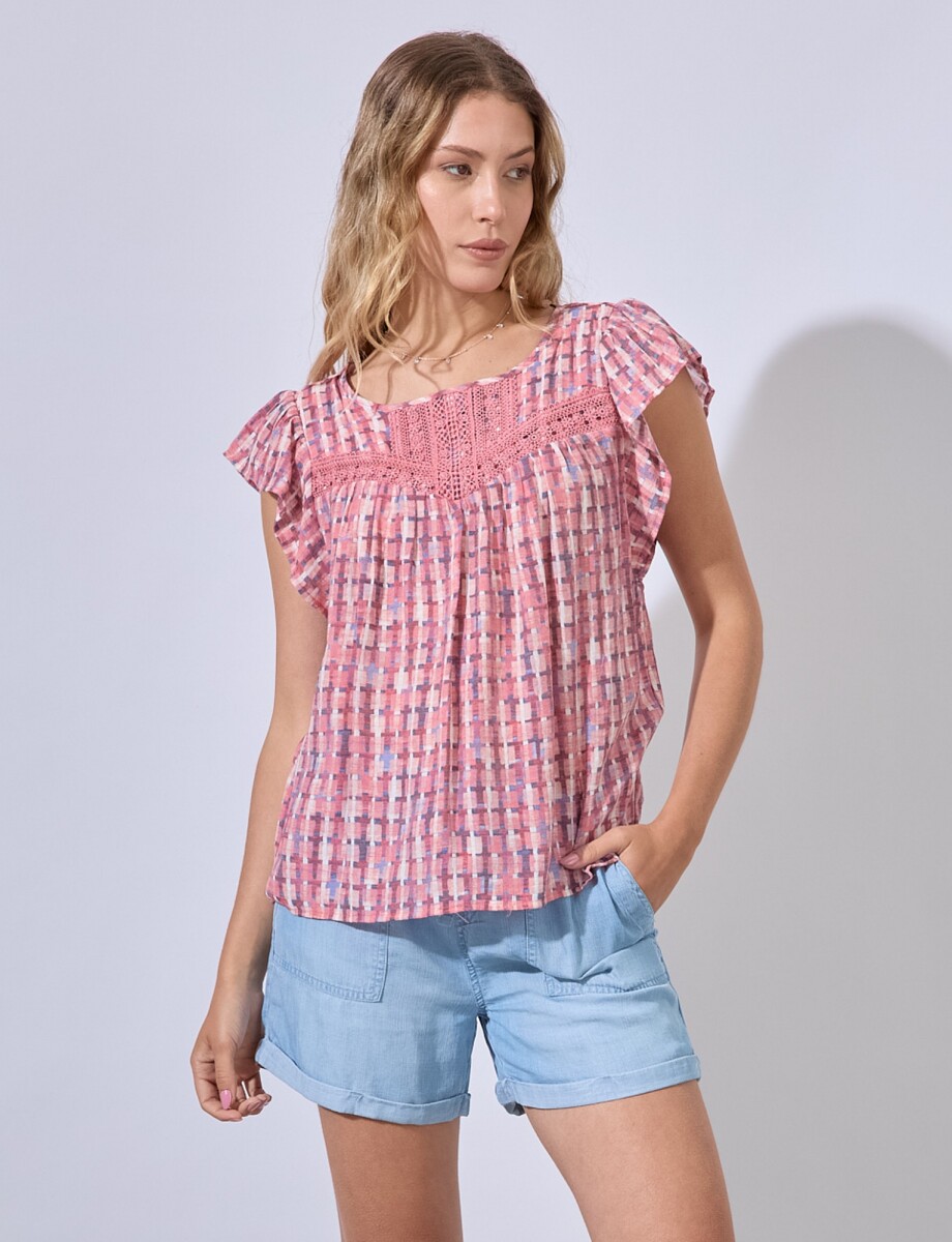 Blusa Puntilla - Rojo/multi 