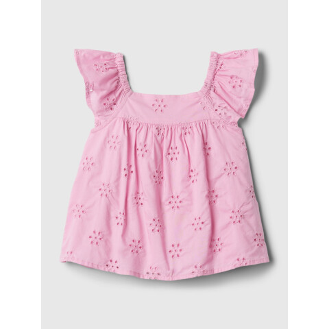 SL FLTR EYELET TOP SUGAR PINK