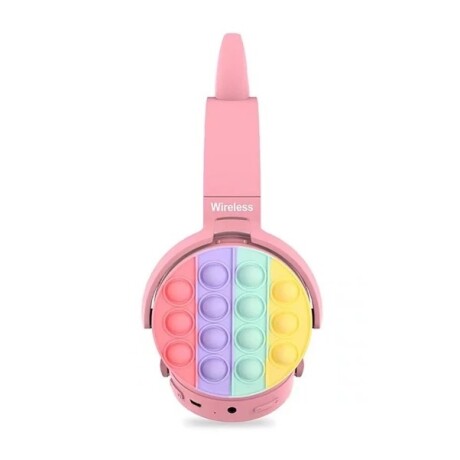 Auriculares Inalámbricos Pop It con Orejas de Gato Luces VERDE-AGUA