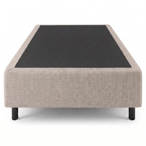 Base Box Sommier Tapizada en Lino Beige para Colchón 1 PLAZA 78 x 188 x 35 cm