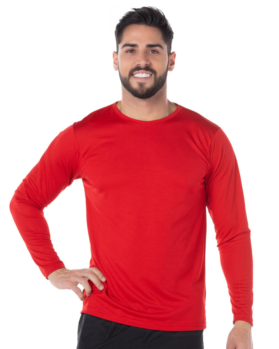 Camiseta a la base dry fit manga larga - Rojo 