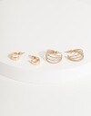 Aros Argollas Set Re Isa Set De Argollas De Metal Reciclado - Dorado