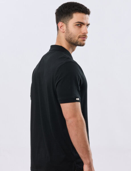 REMERA POLO LISA JERSEY Negro