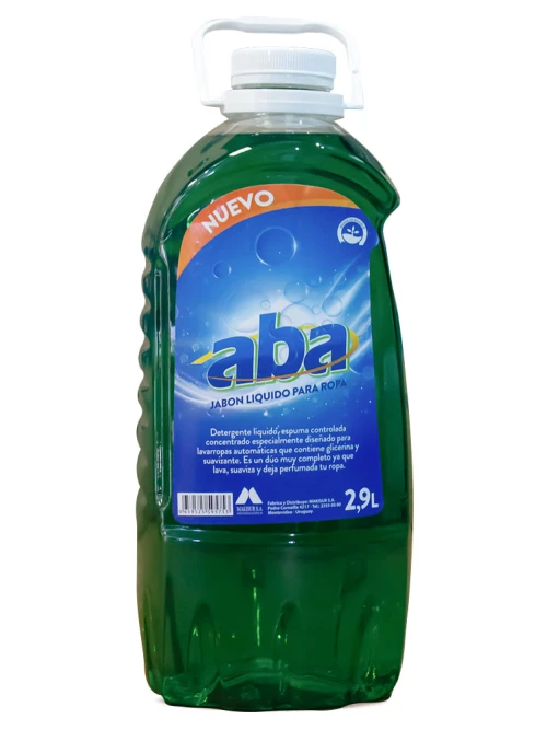Jabón liquido de ropa verde ABA 2,9 Lts Jabón liquido de ropa verde ABA 2,9 Lts