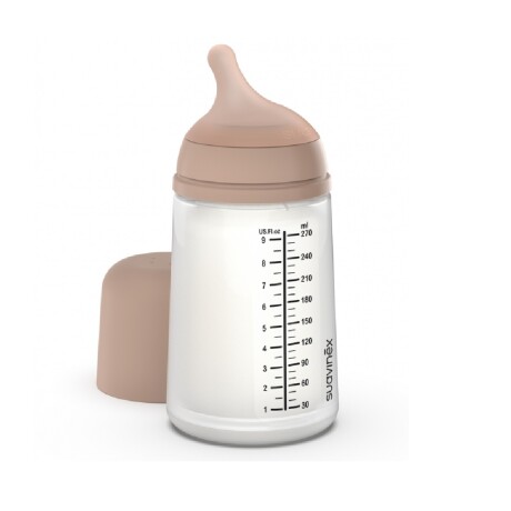 Mamadera Zero Zero 270ml c/tetina flujo medio Marron