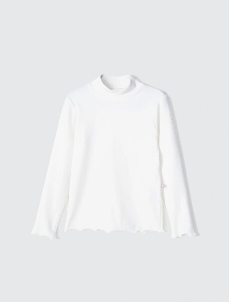 POLERA INFANTIL EN TELA ACANALADA BEIGE