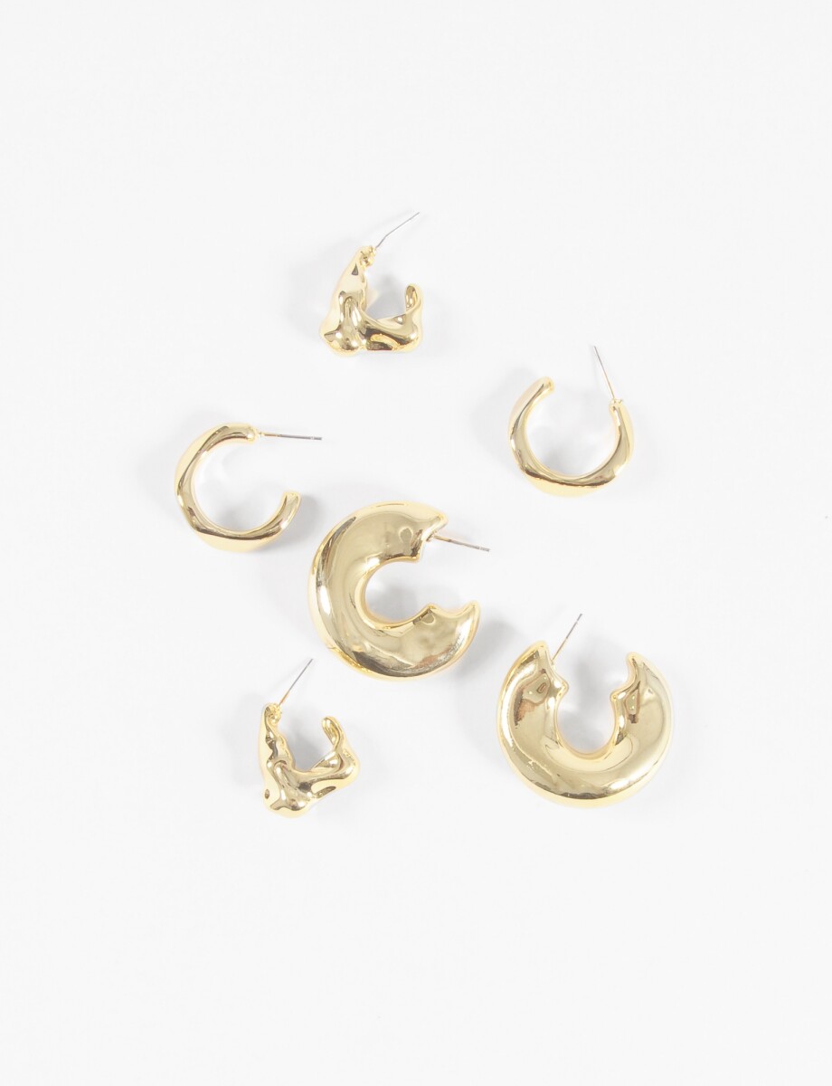 Set de aros irregulares bold - dorado 
