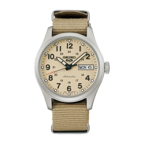 Reloj automático Seiko 5 Sports SRPJ83K1 para hombre Beige