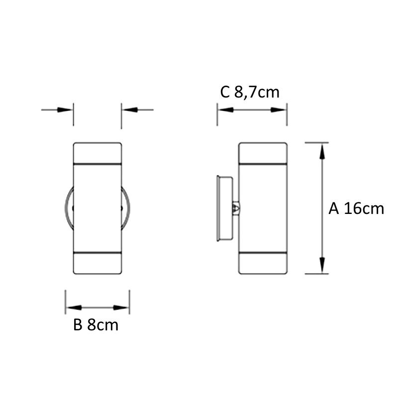 APLIQUE BIDIRECCIONAL LED JUMBO 3W 3000K IP54 NEGRO APLIQUE BIDIRECCIONAL LED JUMBO 3W 3000K IP54 NEGRO