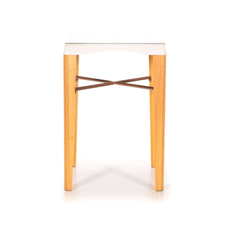 Mesa Lateral Coral Natural y Off White
