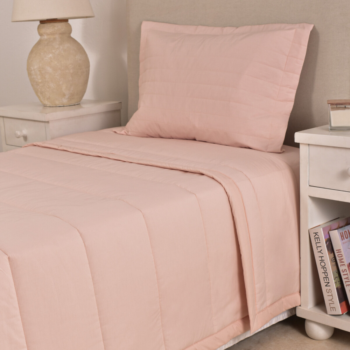 Edredón 200 Hilos 290x240 Col. Basic Rosa - Full- Queen 