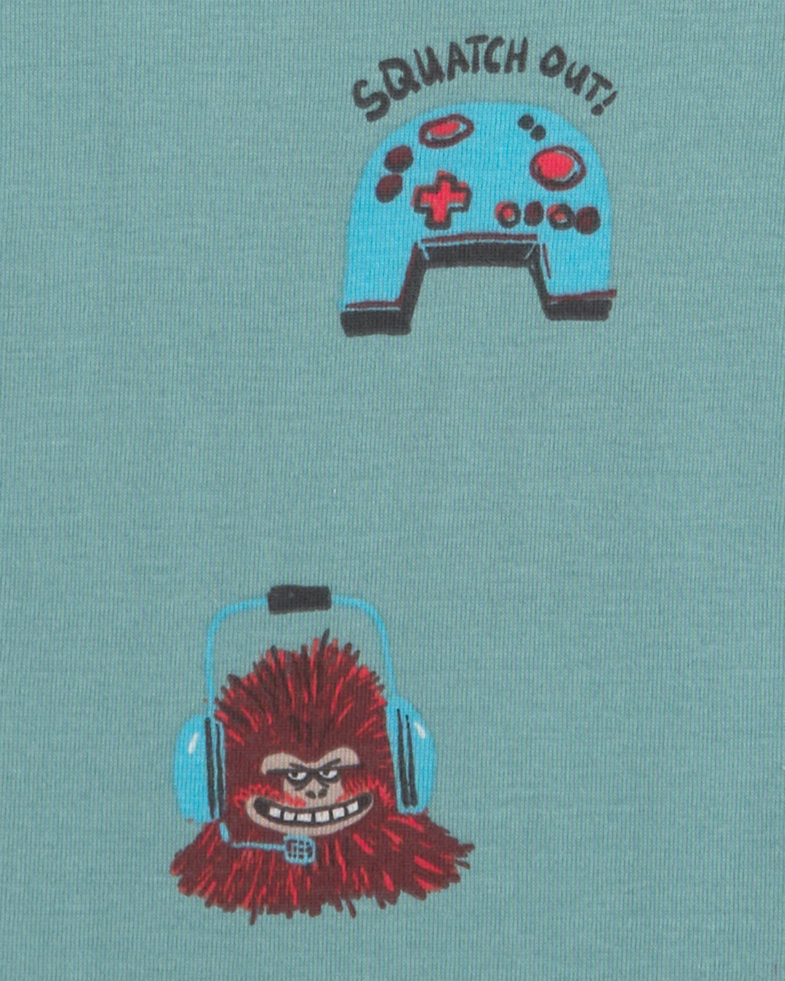 Pijama cuatro piezas de algodón, diseño pie grande y videojuegos Sin color