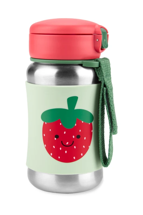 Botella acero inoxidable con sorbito, diseño frutilla Botella acero inoxidable con sorbito, diseño frutilla