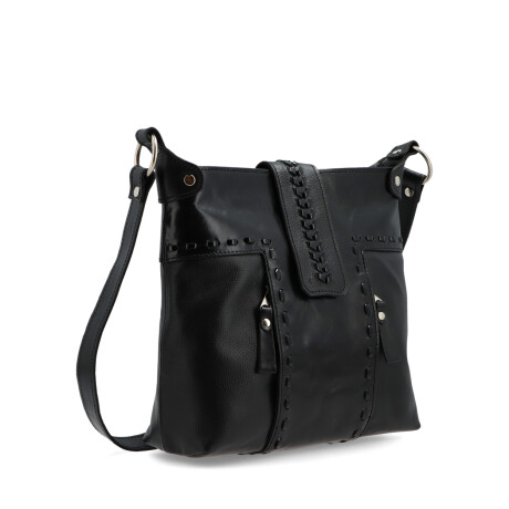 CARTERAS CUERO FLOR NEGRO