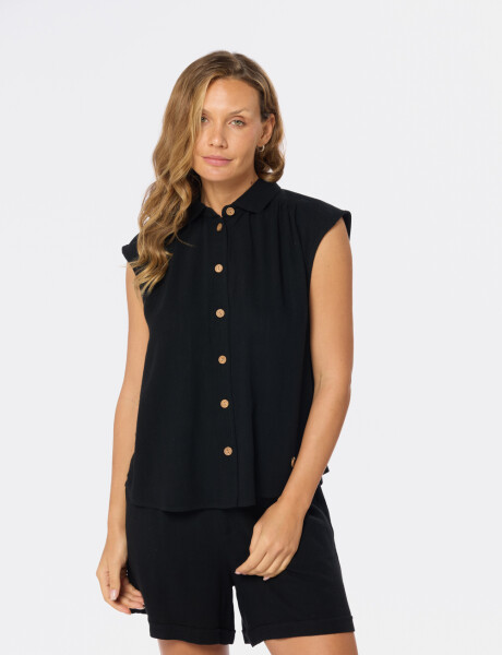CAMISA DE LINO Negro